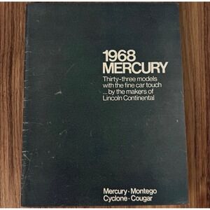 1968‎ Mercury Sales Brochure Catalog Montego Cyclone Cougar 33 Models Vintage